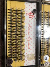 QSTY-Conjunto de pestañas postizas individuales, extensiones de pestañas largas naturales, 60 mechones/caja de maquillaje 20D visón Flare Cilio