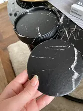 Marble Coaster Cup-Mat Table-Pad-Holder Clean-Placemats Coffee Round Drink 6PCS To Easy