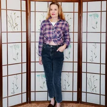 KarSaNy Boyfriend Oversized Shirt Plaid For Women Blouses And Tops Spring Loose Plaid