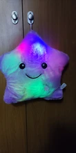 34CM Creative Toy Luminous Pillow Soft Stuffed Plush Glowing Colorful Stars Cushion Led