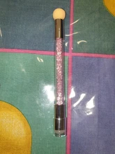 Cabezal de esponja Dual, sello de silicona gradiente, cepillo de pluma para uñas, mango de polvo brillante para esmalte de Gel de uñas, estampado floreado, SA944, 1 Uds.