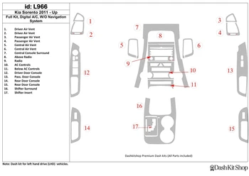 

Interior lining for KIA Sorento 2011-UP. Set L966.
