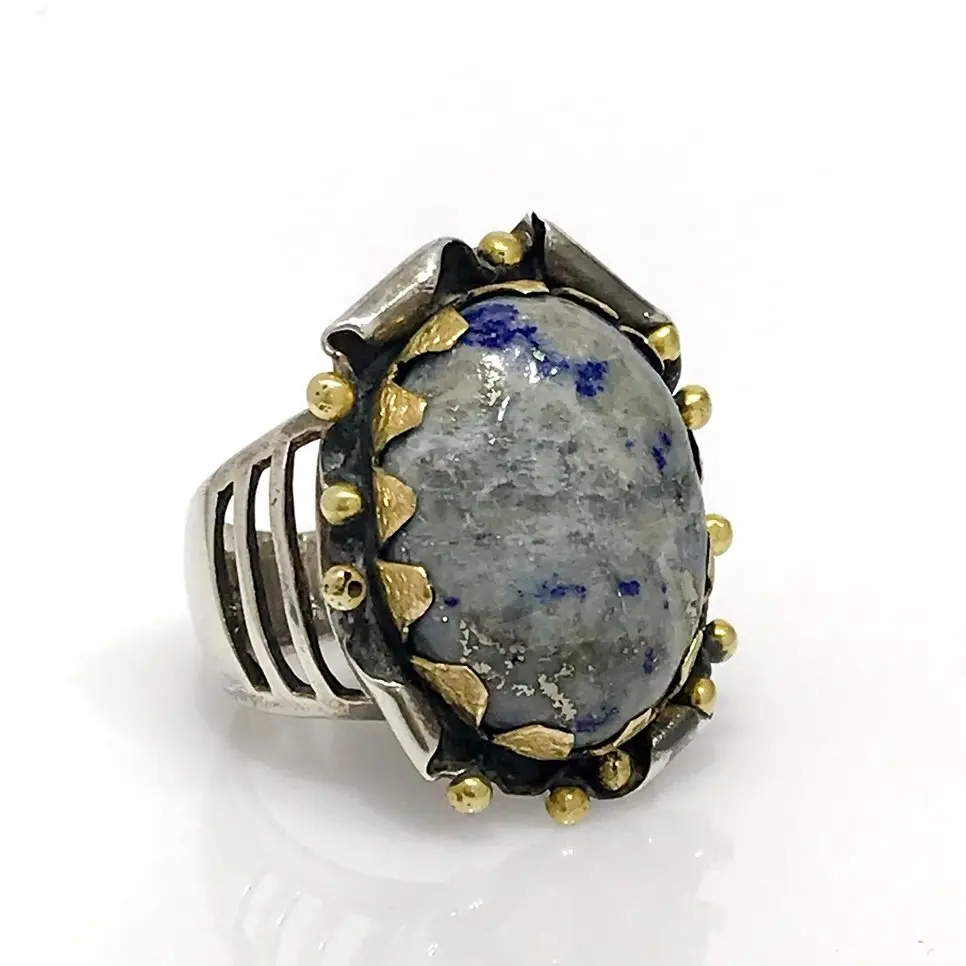 

Natural Lapis Lazuli Stone Handwork Authentic sterling Silver Ring