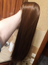 OneNonly-Peluca de cabello sintético para mujer, cabellera artificial largo, liso, ombré, rojo, marrón, con flequillo, color blanco y negro, resistente al calor, Cosplay diario