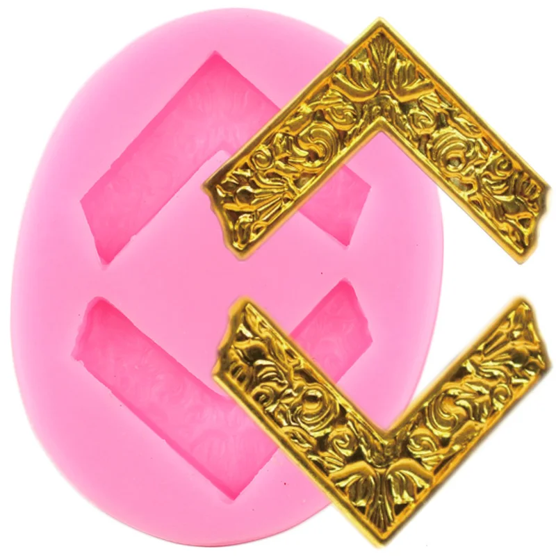 Corner Bracket Border Silicone Molds Relief Cake Decorating Tools Cupcake Topper Fondant Mold Candy Polymer Clay Chocolate Mould | Дом и сад