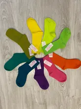 Calcetines deportivos de algodón con doble aguja para niños y niñas, calcetín suave de tubo, Color caramelo, para otoño e invierno, 3 pares