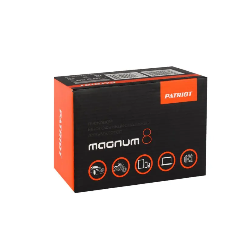 Аккумулятор пусковой многофункциональный PATRIOT MAGNUM 8(Напряжение 12 В, 3000 перезарядок