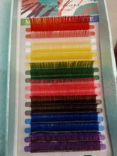 DeceMars-Extensión de pestañas de colores, 16 líneas, una bandeja, colores mezclados, para uso en salón, extensiones de pestañas, rizos JBCD