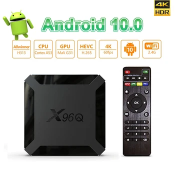 

X96Q Smart Tv Box Android 10.0 TV Box Allwinner H313 Quad Core Support 4k 3D 2.4G Wifi Media Player X96 Q Set Top Box PK X96Mini