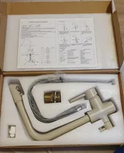 Grifo de latón con rotación de 360 grados para agua filtrada, grifería de cocina con ángulo doble y ángulo derecho, accesorio para fregadero de cocina