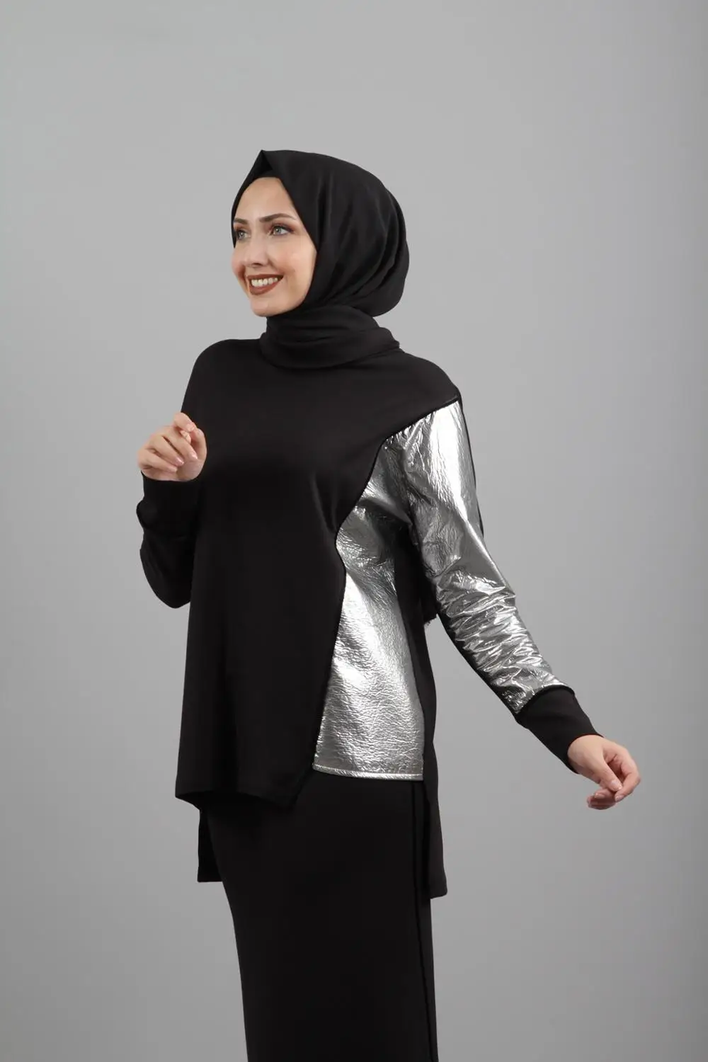6602-shal YAKA ETEKLİ TAKIM-kemali AYDIN - Цвет: SIYAH