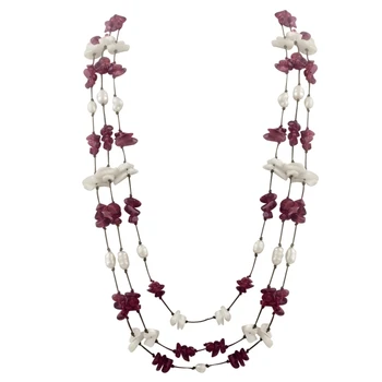 

KUTAYDAN Garnet & Pearl Stone Pendant 925 Sterling Silver