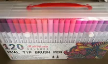 Conjunto de rotuladores de doble punta, Set de 12-120 rotuladores para dibujo artístico, obra de arte con acuarela