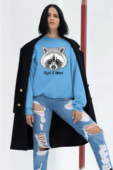 

Angemiel Wear Sweet Raccoon Racoon Blue Women Sweatshirts