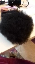 Alileader-moño de pelo rizado, extensiones de cabello sintético con pinza, coleta corta, coleta Afro esponjosa, moño para el cabello