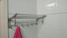 Hanger Towel-Rack Frap Silver Aluminum with Hooks F808 Wall-Mounted Surface-Towel Adjustable