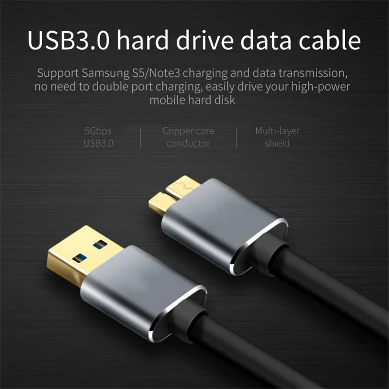 Кабель USB 3,0 быстрая скорость usb type A Micro B кабель синхронизации данных код для внешнего жесткого диска HDD samsung S5 Note 3