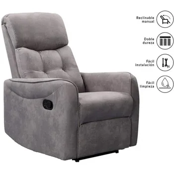 

Don Rest-Relax Armchair Recliner Zante Gray with Footrest, 2 Position Lying and Zero Position. Reclining up to 150 °