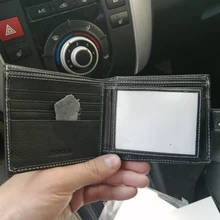 Billetera de cuero genuino con Clip para hombre, billetera pequeña de piel de vaca, monedero bolsa de monedas, 2020