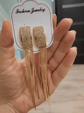 2019 oro nuevo Color de cristal borla clip en pendientes sin perforar para las mujeres boda Brinco joyería de moda regalos