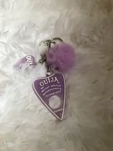 Ouija-Llavero con forma de pompón de resina para mujer, llavero de mano con bola de inflado, artesanía de tablero Punk, 1 unidad