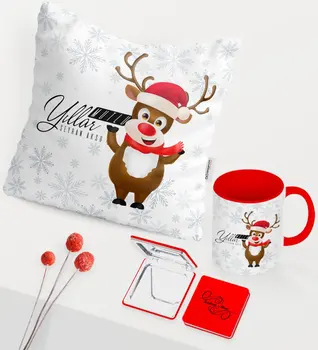 

Personalized Christmas Happy birthday Themed Red Mug Mirror Pillow Set-11
