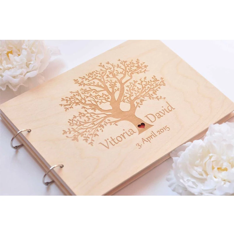 Wedding Tree Guestbook Wood Wedding Decor Tree Wedding Book Oak