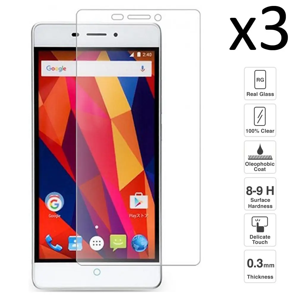ZTE Blade V580/V Plus Set 3 pieces tempered glass screen protector anti-scratch ultra thin easy to install | Мобильные телефоны и