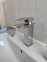 Faucet-Waterfall Vanity-Sink Washing-Taps Cold-Basin Chrome Bathroom Brass Rozin Single-Lever
