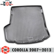 Багажник коврик для Toyota Corolla 2007~ 2013 багажник пол коврики Нескользящие полиуретановые грязезащитные багажник стайлинга автомобилей