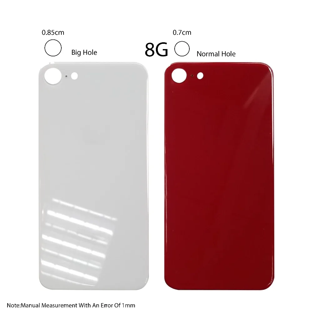 10pcs/lot Wholesale Big Hole with CE mark Back Cover Glass For iPhone 8 8plus Rear Battery Cover Door Housing Case Replacement