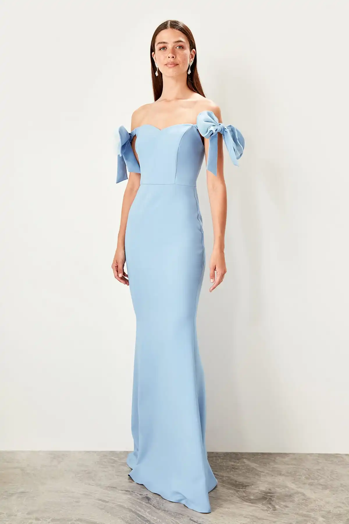 Trendyol вечернее платье с бантом TPRSS19BB0544|Вечерние платья| |
