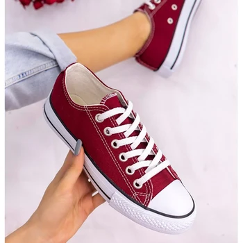 

Moxi Burgundy Linen Sports Shoes