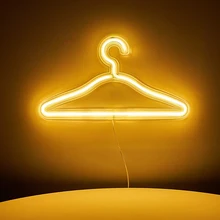

LED Neon Light Sign Clothes Stand USB Powered Hanger Night Lamp for Bedroom Home Wedding Clothing Store Art Wall Decor Xmas Gif