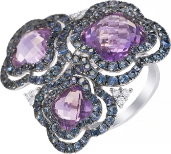 

Jay VI ring with amethyst, Sapphire and white gold diamonds