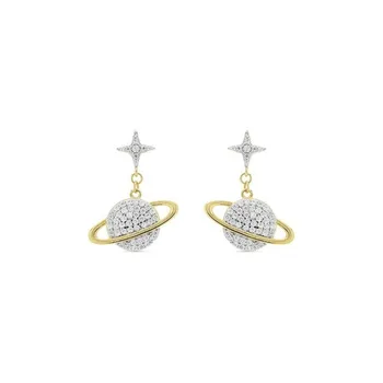 

Earrings ISUMTHOR Silver Gold Bathroom Saturn Zircons LUXENTER
