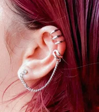 Pendientes Punk sin Piercing para el cartílago, pendientes con Clip para la oreja, para mujeres y niñas