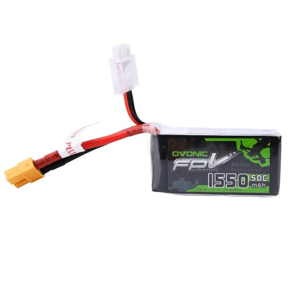 OVONIC 11 1 V 1550mAh 3S 50C LiPo аккумулятор с XT60 вилкой для Skylark QAV 250 Vortex Drone FPV RC