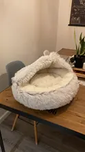 Cama redonda de felpa para gatos, casa cálida para gatos, perro de peluche suave para cama larga para perros y gatos pequeños, nido 2 en 1, cojín para cama de mascotas, sofá para dormir