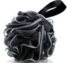 Bola de baño de carbón de bambú flores de baño esponja ducha PUF bola estropajo malla PUF esponja de baño fácil de usar