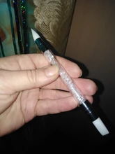 Doble de silicona cabeza escultura arte de uñas pluma de diamantes de imitación de acrílico de la escultura de la pluma para la talla de bricolaje herramienta de pintura