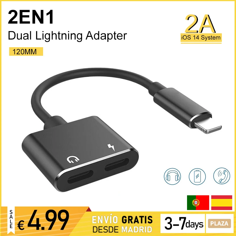 Charging Headphone Adapter compatible 