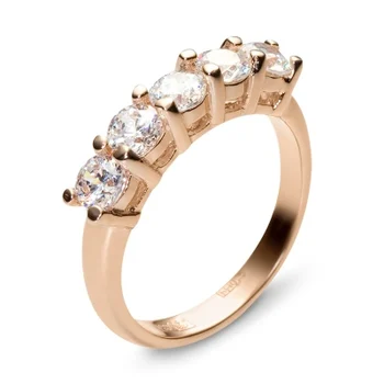 

Esthete ring with 5 cubic zirconia Red Gold