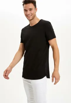 

DeFacto Man Summer White Cotton Top Tees Men Casual Short Sleeve Tops Male Loose T-Shirt-J9147AZ19SP