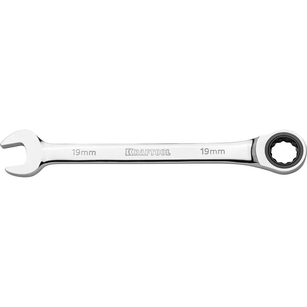 Комбинированный гаечный ключ KRAFTOOL 19 мм, трещоточный 27230-19_z01