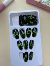 False-Nails Cool Fire-Patterns Design Full-Cover with Detachable Hand-Decorative 24pcs