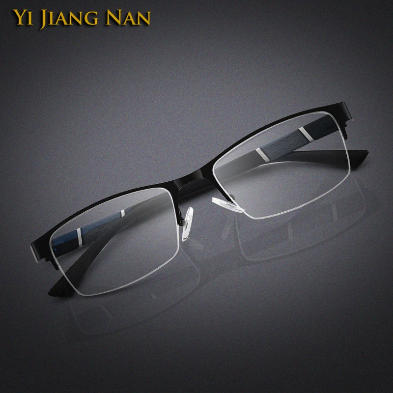 Men Half Frame Glasses Alloy Eyeglasses Small Face Prescription Optical Eyewear Spectacles Armacao Oculos Masculino 135 mm