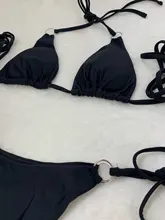 Hirigin-Bikini femenino fluorescente con cuello para atar nudo, traje de baño fluorescente con realce, cuello halter, cintura media, perfecto para playa