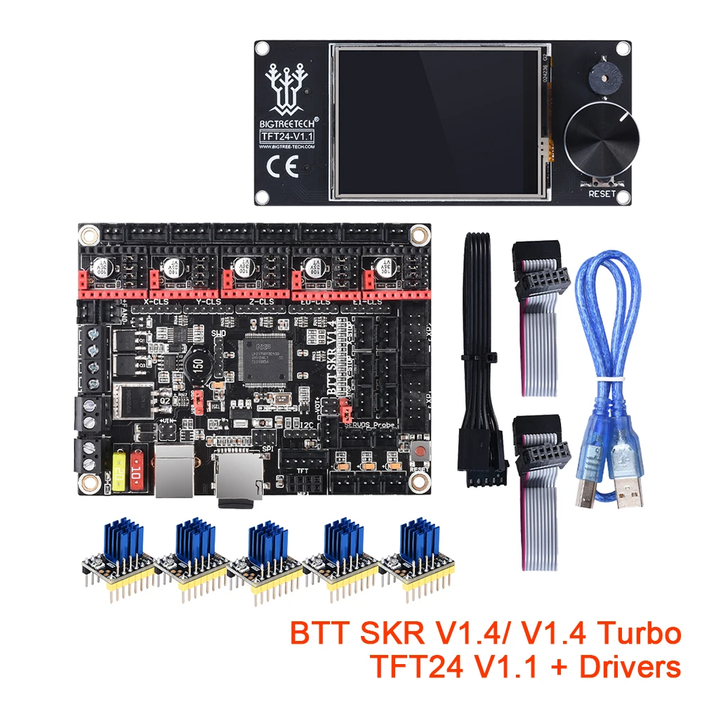 BIGTREETECH SKR V1.4 турбо и дисплей TFT24 V1.1 сенсорный экран TMC2208 UART TMC2209 драйвер 3d принтер плата управления SKR V1.3 PRO BIGTREETECH SKR V1.4 турбо и дисплей TFT24 V1.1 сенсорный экран TMC2208 UART TMC2209 драйвер 3d принтер плата управления SKR V1.3 PRO