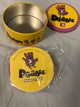 Juego Family Spot It con caja de Metal, tarjeta de juego con garabatos de 83mm, versión en inglés, Artículos populares